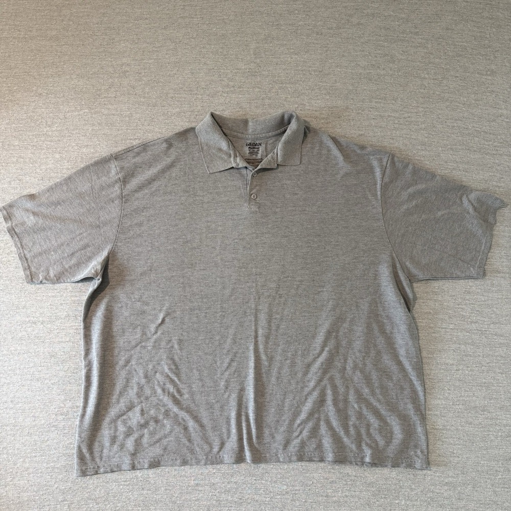 Gildan Dry Blend Men's Polo‎ Shirt 5XL Gray Cotton Short Sleeve